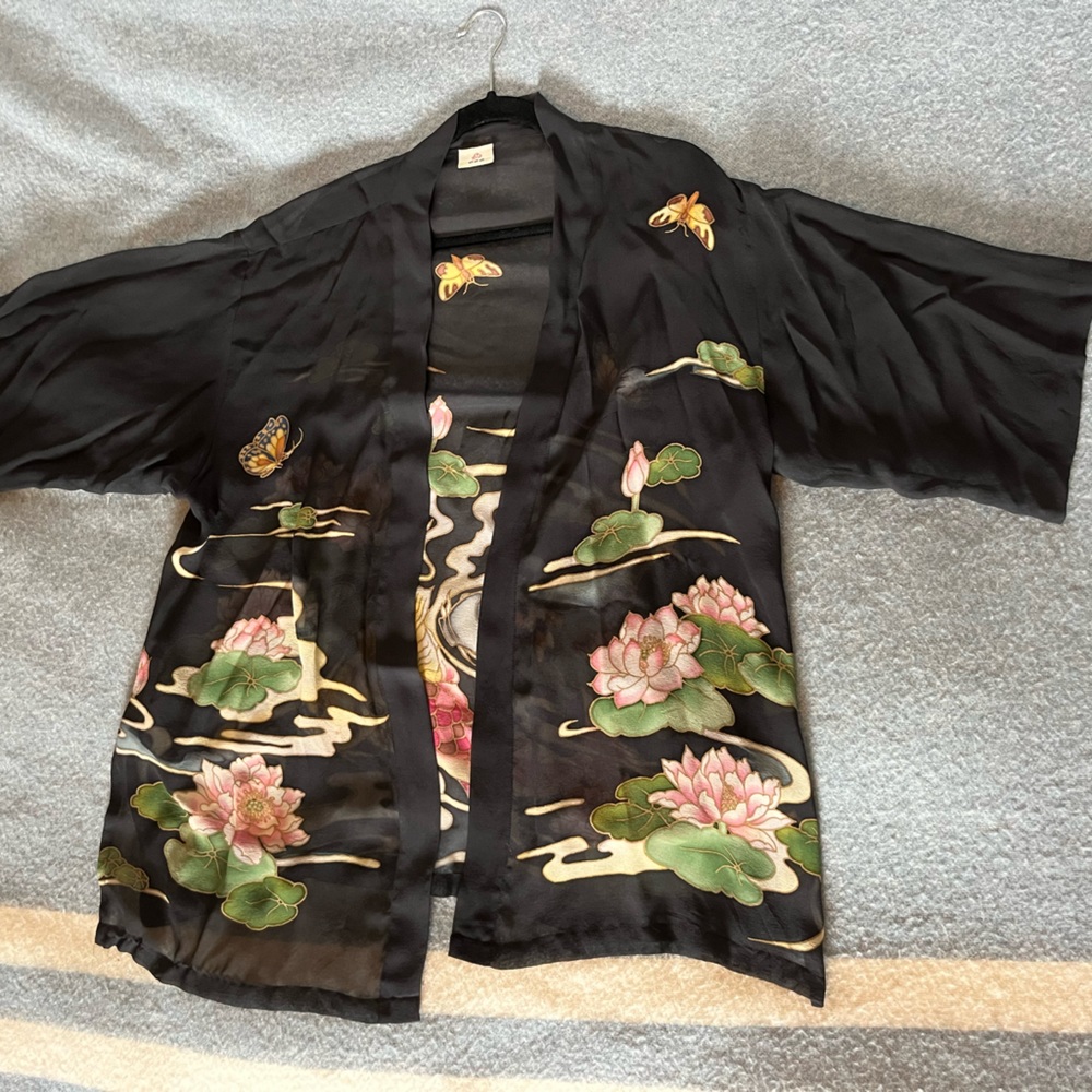 Silk hand painted vintage kimono